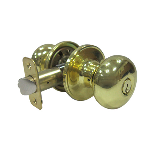 Mushroom Entry Knob Sets, Polished Brass