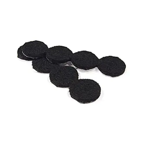 Furniture Pads, Self-Adhesive, Black Felt, Round, 1-In - pack of 16