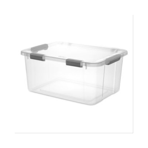 HingeLID Storage Container Box, Clear, 60-Qt. - pack of 6