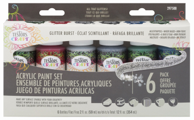 Testors 297588 Craft Paint Set, Assorted, 2 oz, Bottle - pack of 6