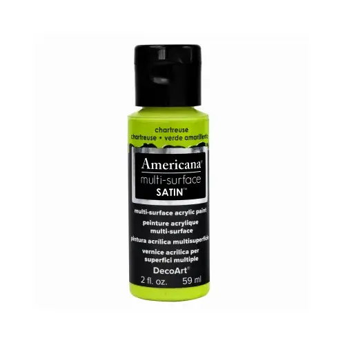 Americana Multi Surface Craft Paint, Satin, Chartreuse, 2-oz.