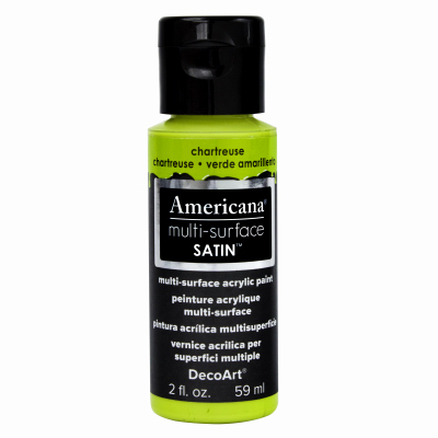 DECO ART DA517-30 Americana Multi Surface Craft Paint, Satin, Chartreuse, 2-oz.