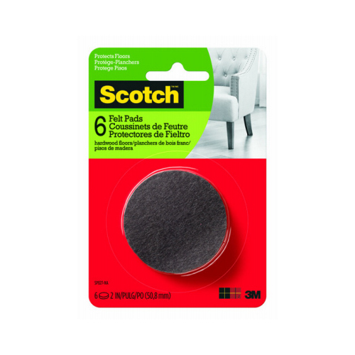 Felt Furniture Pads, Brown, 2-In. Round,. 6-Ct.