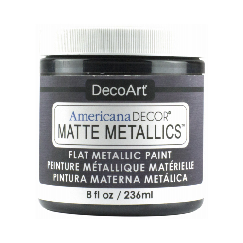 Americana Decor Matte Metallic Craft Paint, Charcoal, 8-oz.