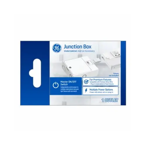 Junction Box, Plug-In/Direct Wire Base, White Plastic