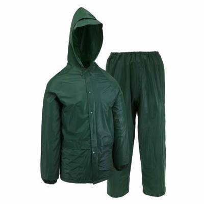 West Chester 44100CA/M 2-Pc. Rain Suit, Green PVC, M