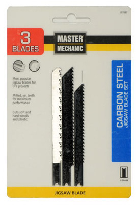 Master Mechanic 117887 3-Piece Carbon & High-Speed Steel Jigsaw Blade Set