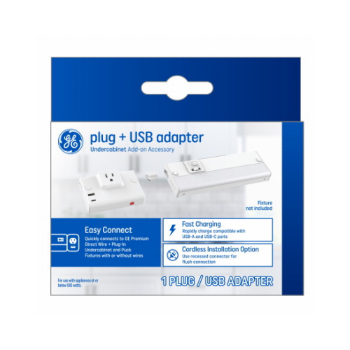 GE Lighting 93129182 Plug + USB Adapter