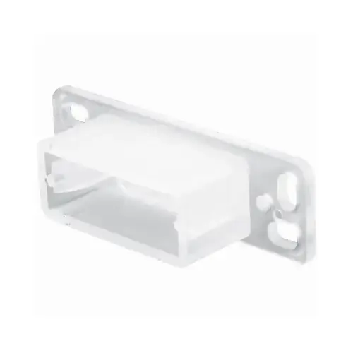 Drawer Track Backplate, 3/4 in L, 2-13/32 in W, Plastic, Raw Pair White