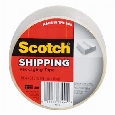 3M 3350 Scotch Lightweight Shipping Packaging Tape 3350, 1.88-In x 54.6-Yds. (48mmx50m)