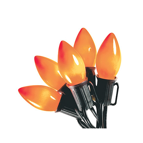 INLITEN LLC-IMPORT V32527 Halloween Light Set, C9, Orange Ceramic, 25-Ct.