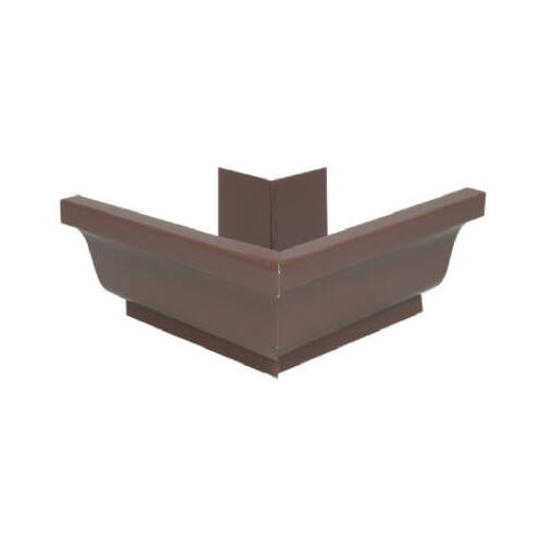 Gutter Outside Mitre, Brown Galvanized Steel, 4-In.