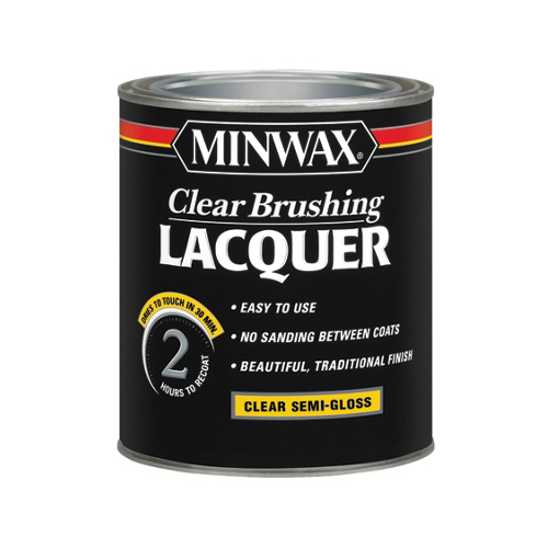 0000 Brushing Lacquer, Semi-Gloss, Liquid, Clear, 1 qt, Can