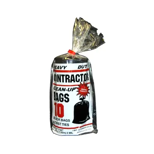 Contractor Bags, Black, 32 x 50-In., 10-Ct.