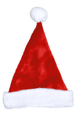 DYNO SEASONAL SOLUTIONS 0402009AZSACC Santa Hat, Red & White Plush, 17-In.