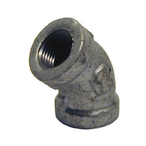 Pipe Fitting, Equal Elbow, 45-Degree, Galvanized, 3/8-In.