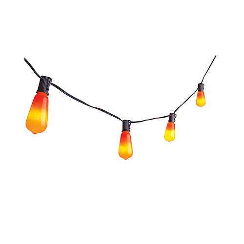 INLITEN LLC-IMPORT V33135-88 Edison-Style Bulb Halloween Light Set, Orange, 10-Ct.