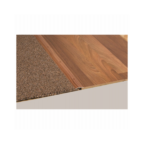 Carpet Trim, 36 in L, 1.38 in W, Aluminum, Cherry