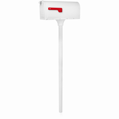 Architectural Mailboxes 7680W-10 Post Mailbox and In-Ground Post Kit, White