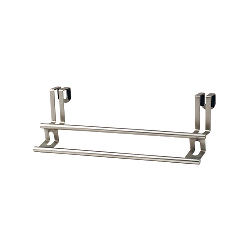 Double Towel Bar, Over The Cabinet/Drawer, Brushed Nickel, 11-In.