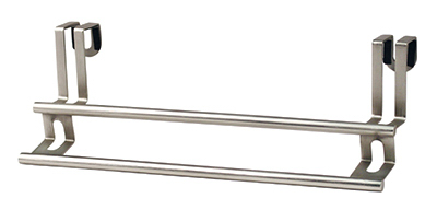 SPECTRUM DIVERSIFIED DESIGNS 67171 Double Towel Bar, Over The Cabinet/Drawer, Brushed Nickel, 11-In.