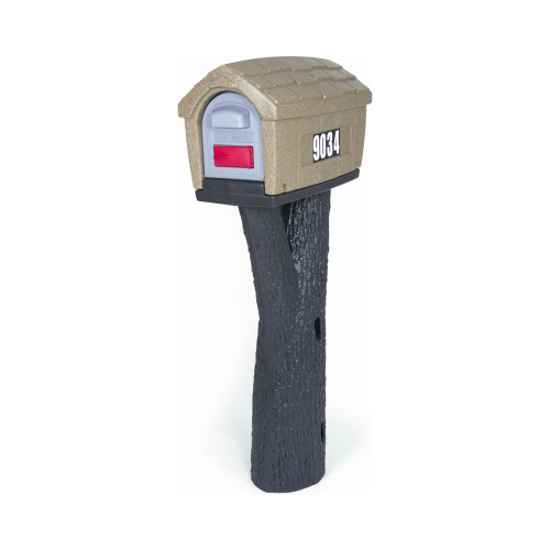 SIMPLAY3 COMPANY, THE 41670R-01 Classic Mailbox & Post, Sand Stone Plastic, 51 x 13 x 24-In.