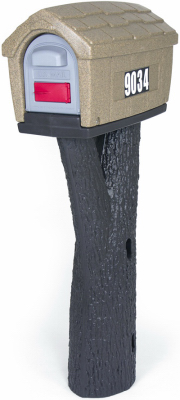 SIMPLAY3 COMPANY, THE 41670R-01 Classic Mailbox & Post, Sand Stone Plastic, 51 x 13 x 24-In.