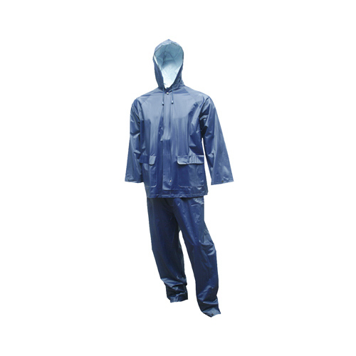 2-Pc. Rainsuit, Navy PVC, XL