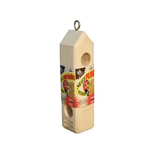 C&S Products 100214395 Wooden Suet Plug Feeder