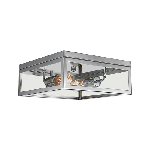 Globe Electric 65747 Memphis Collection Light Fixture, 2-Light, Chrome/Glass