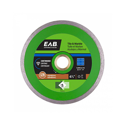 Diamond Saw Blade, Continuous Rim, 4-1/2-In.