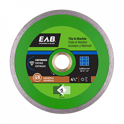 Exchange-A-Blade 3110122 Diamond Saw Blade, Continuous Rim, 4-1/2-In.