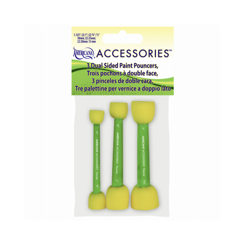 DECO ART DABK19KXCP3 Americana DualSided Paint Pouncer Brushes pack