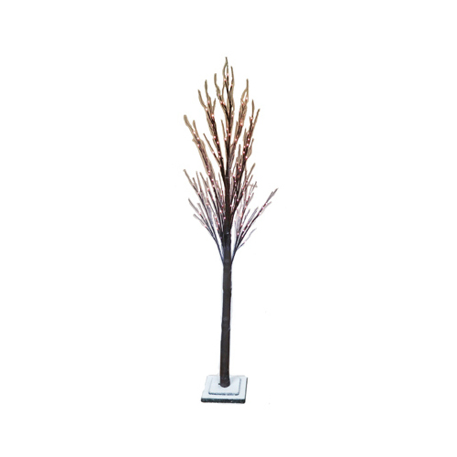 NATURES MARK LLC-IMPORT NMYK-T-1706-6FT Faux Twig Tree, Snowy Brown, 120 Warm White LED Lights, 6-Ft.