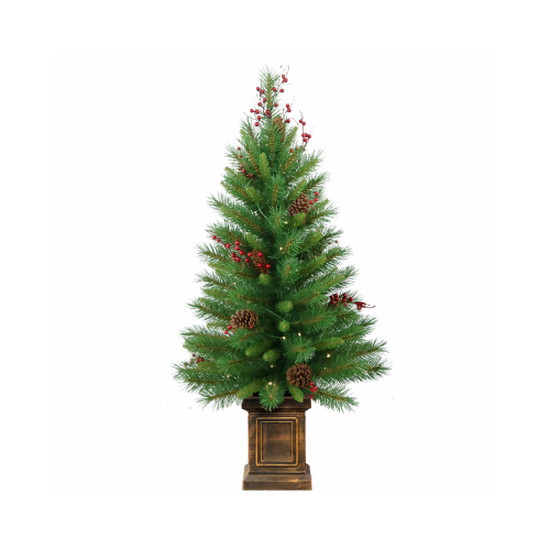 Woodland Berry Artificial Entrance Tree, 50 Clear Lights, 4-Ft.