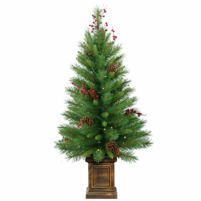 NATIONAL TREE CO-IMPORT WB8-306-40 Woodland Berry Artificial Entrance Tree, 50 Clear Lights, 4-Ft.