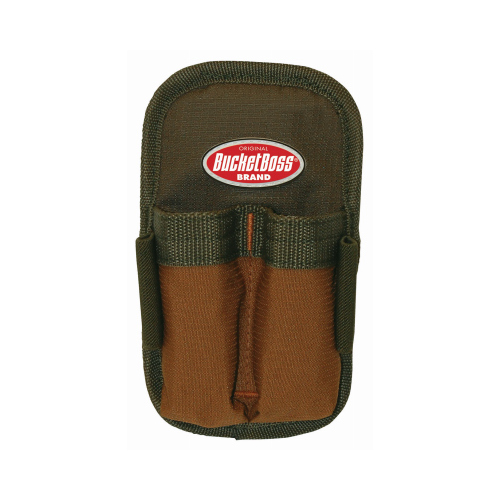 Double-Barrel Sheath, 2-Pocket, Poly Ripstop Fabric, Brown/Green, 4 in W, 7 in H, 1-1/2 in D
