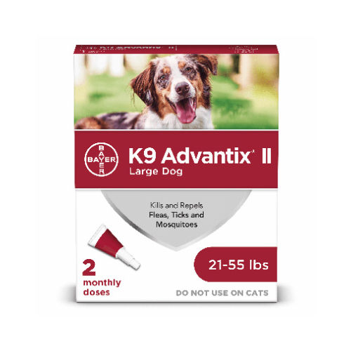 K9 Advantix II 00724089060716 Flea And Tick Prevention & Treatment for Dogs 21-55-Lbs., 2 Doses