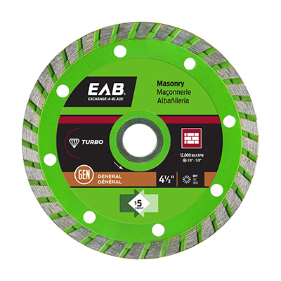 Exchange-A-Blade 3110012 Diamond Saw Blade, Turbo Rim, 4-1/2-In.