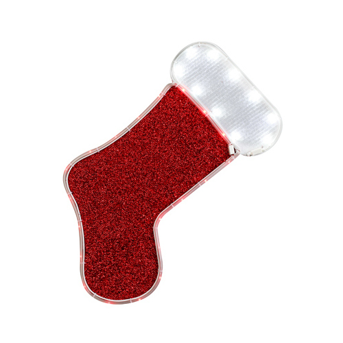 LED Christmas Window Decoration, Red Stocking Tape Light, 18-In. - pack of 4