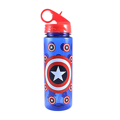 SILVER BUFFALO LLC ME0264 Captain America Tritan Water Bottle, 600 ml