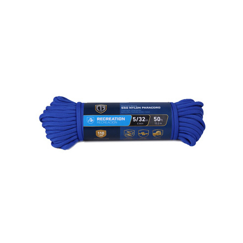 Para Cord 550 Nylon Rope, Blue, 5/32-In. x 50-Ft.