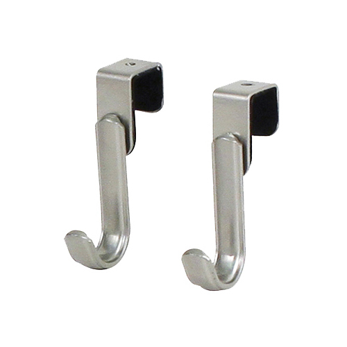 SPECTRUM DIVERSIFIED DESIGNS 59677 Single Hook, Over the Cabinet/Drawer, Satin Nickel Pair