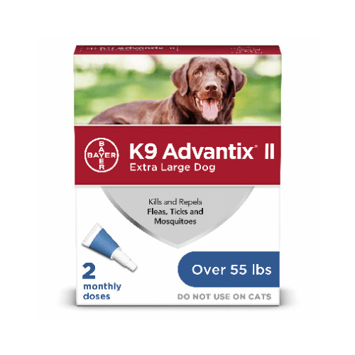 K9 Advantix II 00724089060983 Flea And Tick Prevention & Treatmen for Dogs over 55-Lbs., 2 Doses