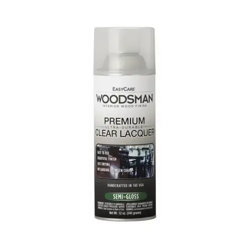 Woodsman Lacquer, Protective Finish For Wood & Metal, Clear Semi-Gloss, 12-oz. Spray