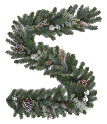 POLYGROUP EVERGREEN LIMITED GT60P2045X03 Tacoma Frosted Garland, 6-Ft.