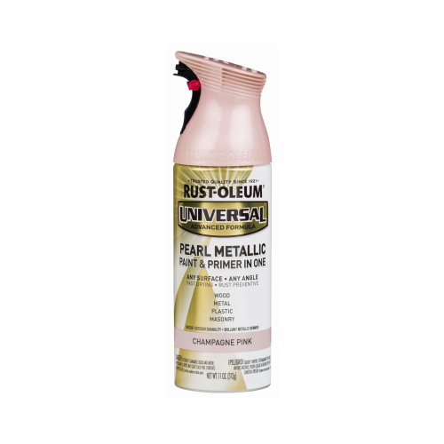 Universal Paint & Primer Metallic Spray Paint, Pearl Champagne Pink, 11-oz.