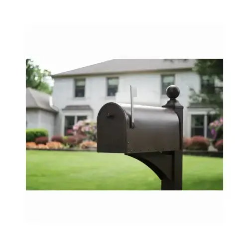 Edwards Post-Mount Mailbox, Large, Venetian Bronze Steel