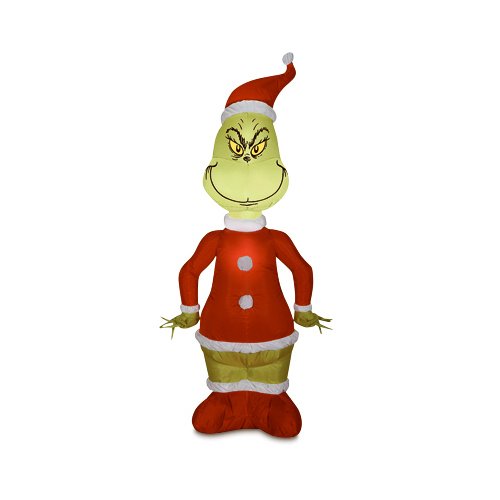 Gemmy 110074 Christmas Inflatable Santa Grinch, 4-Ft.