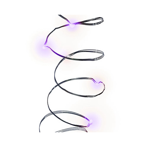 INLITEN LLC-IMPORT V36801-88 LED Halloween Microdot Light Set, Purple, Battery-Operated